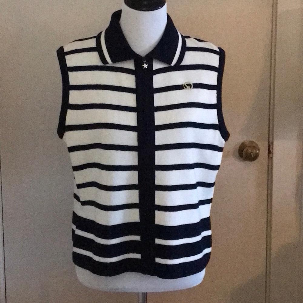St. John Sport Sleeveless Knit Cardigan